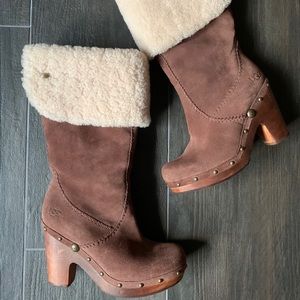 UGG HEELED FUR BOOTS